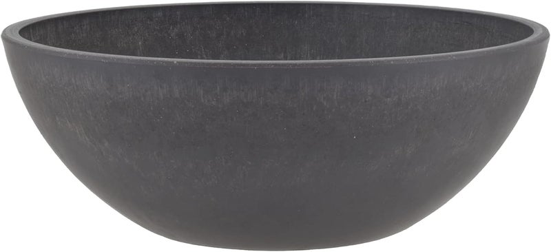 PSW Pot M30DC Collection Shallow Garden Bowl Low Planter for Succulents, Bonsai, Fairy Gardens, Herbs - 12-inch Dark Charcoal - Image 1